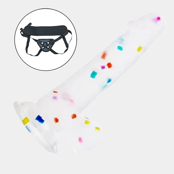 Confetti Dildo With Strap on for Lesbian