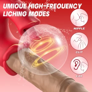 Hailey - Rose Dildo Realistic Design With Tongue