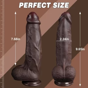 Pure Siliocne Giant Black Dildo 9 Inches