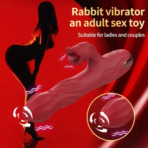 Rosa - Rotating Vibrator With Tongue