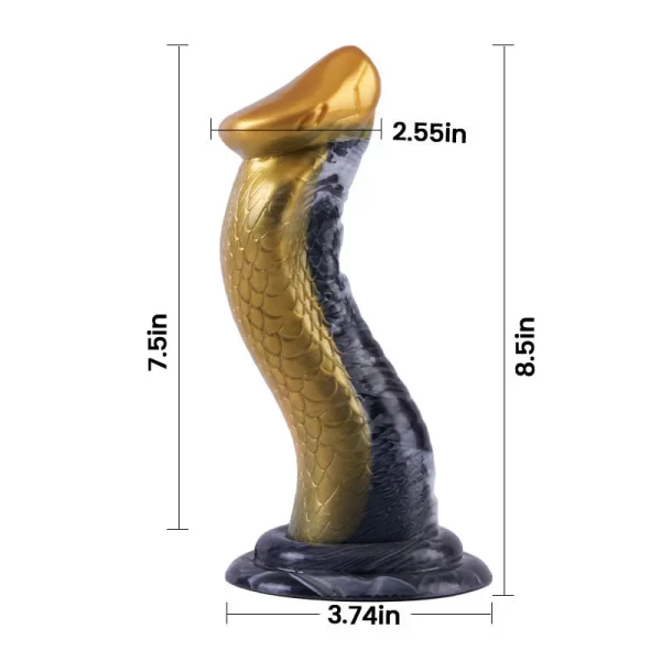 Serpent - Big Head Curved Monster Dildo 8.5 Inches