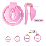 Sissy in Pink Resin Chastity Cage