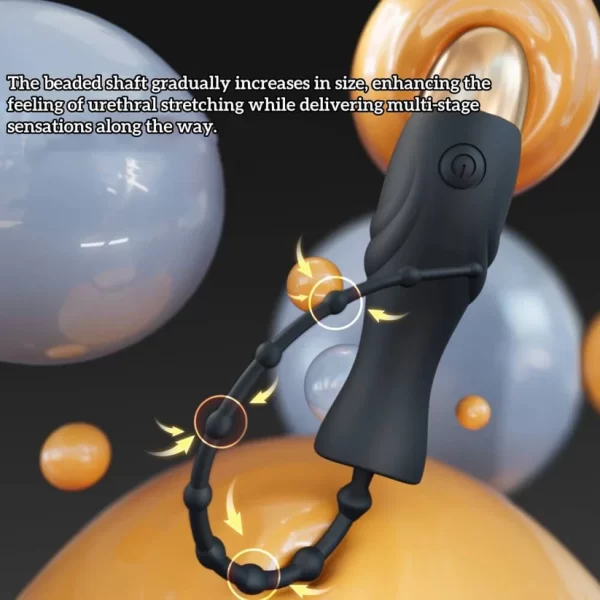 Dark Rod - Beaded Sounding Rod Soft Silicone