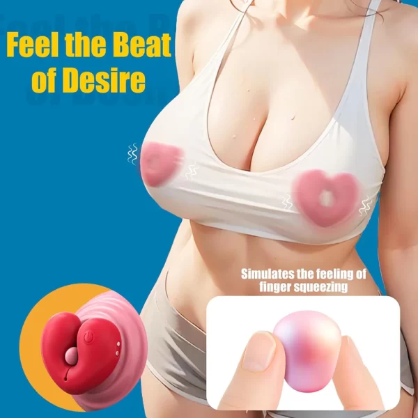 Heart Nipple Clamps With 10 Vibration