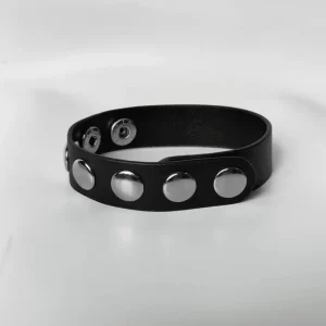 Leather Cock Ring Buttons Adjustable