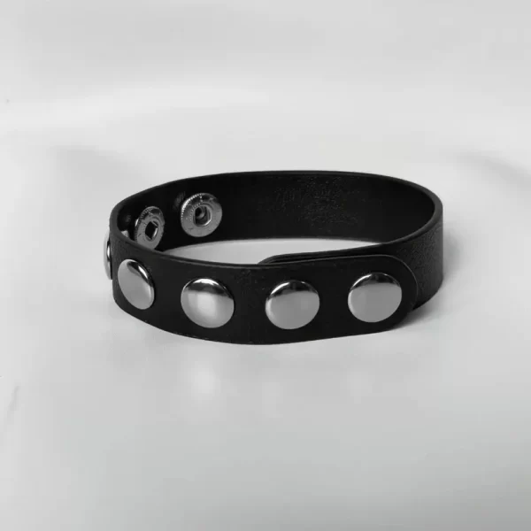 Leather Cock Ring Buttons Adjustable