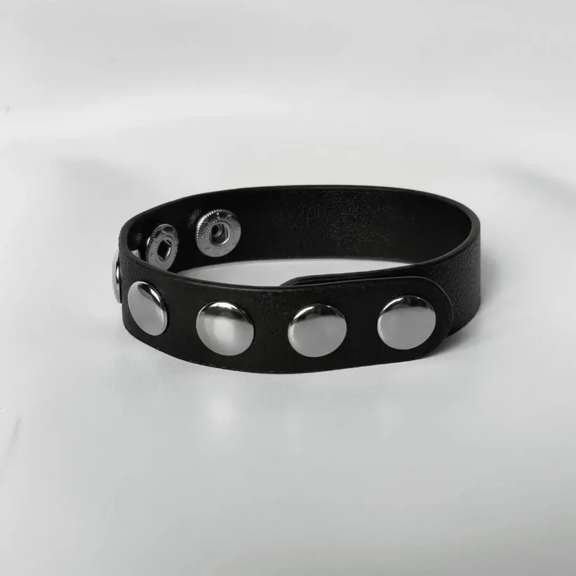 Leather Cock Ring Buttons Adjustable