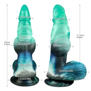 Light Green Caine Dog Inflatable Butt Plug 9 Inches