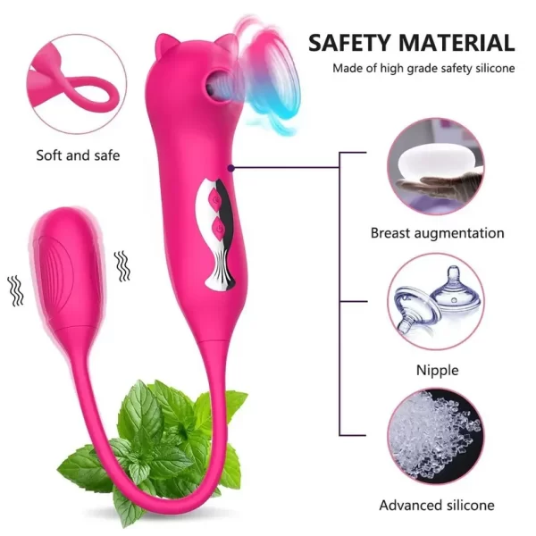 Pink Kitty Bullet Vibrator Suction and Vibration