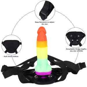 Rainbow Strap-on With Adjustable Harness