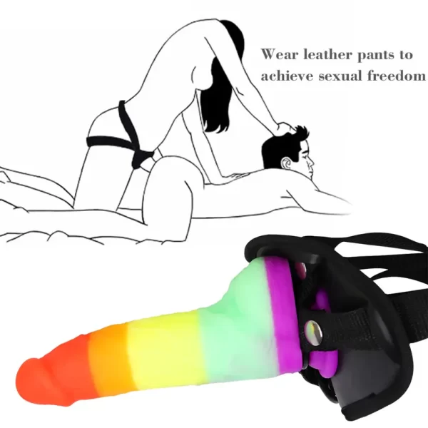 Rainbow Strap-on With Adjustable Harness