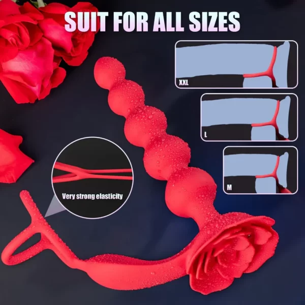 Rosa - Anal Beads With Cock Ring