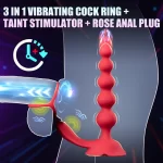 Rosa - Anal Beads With Cock Ring