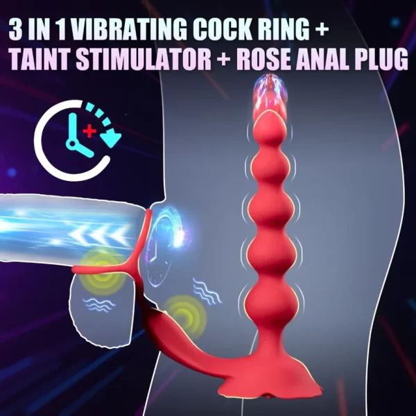 Rosa - Anal Beads With Cock Ring