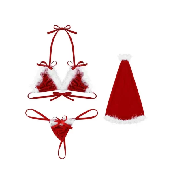 Santa Girl Lace Christmas Lingerie Set