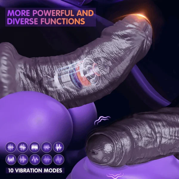 Anesidora Thick Short Black Dildo With Vibration
