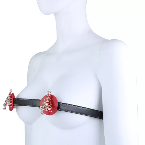 Christmas Bondage Bra With Spike Nipple Stimulation
