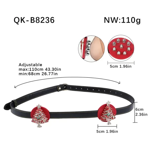 Christmas Bondage Bra With Spike Nipple Stimulation