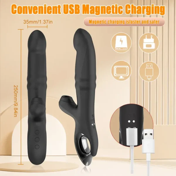 Climax Thrills - Rabbit Vibrating Dildo