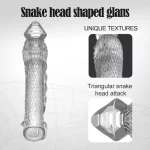 Cobra - Transparent Snake Textured Penis Sleeve