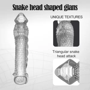 Cobra - Transparent Snake Textured Penis Sleeve