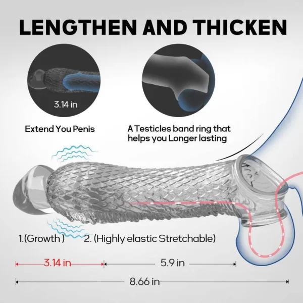 Cobra - Transparent Snake Textured Penis Sleeve