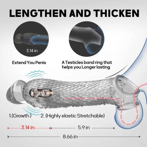 Cobra - Transparent Snake Textured Penis Sleeve