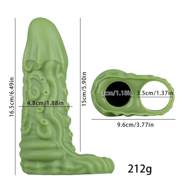 Green Kraken - Creature Cock Sleeve 6.49 Inches