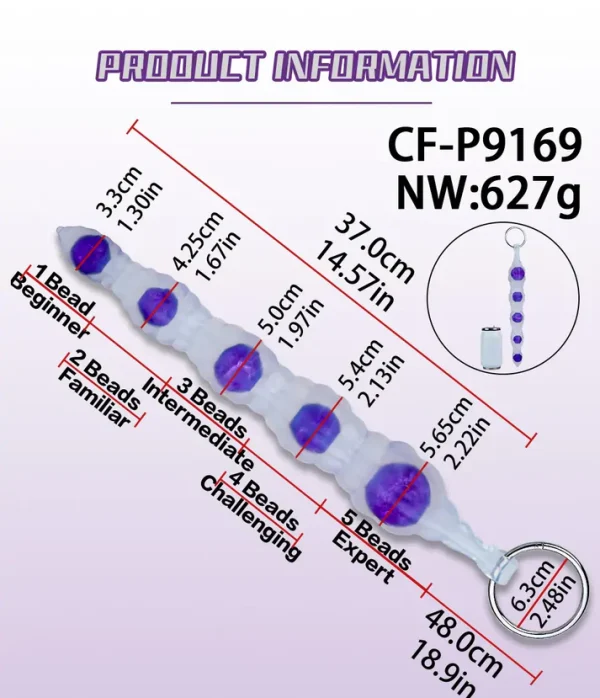 Kraken - Crystal Anal Beads​ 14 Inches