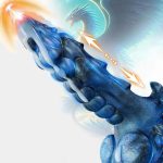 Lazuli - Blue Dragon Head Thrusting Dildo 9.5 Inches