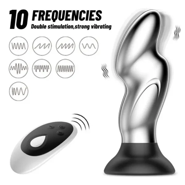 Silver Surfer - Metal Vibrating Butt Plug With Suction Cup