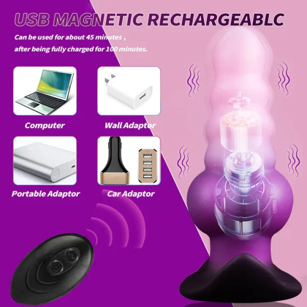 Violet - Vibrating Canine Dildo Plug