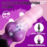 Violet - Vibrating Canine Dildo Plug