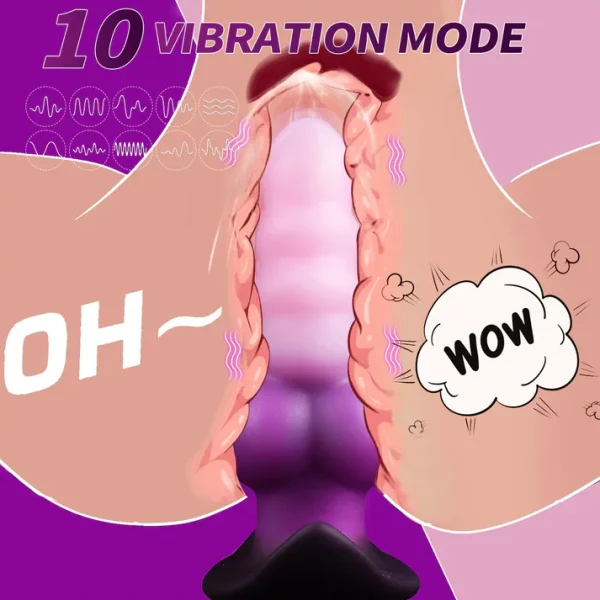 Violet - Vibrating Canine Dildo Plug