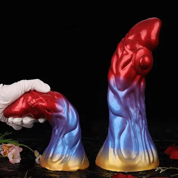 Rainbow Phoenix - Curved Suction Cup Dildo 8 Inches