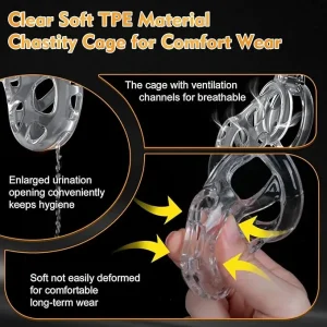 Rubber Transparent Chastity Cage - Flexible Design