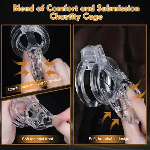 Rubber Transparent Chastity Cage - Flexible Design