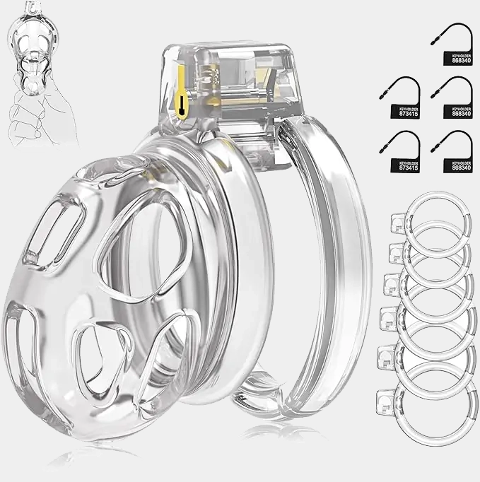 Rubber Transparent Chastity Cage - Flexible Design
