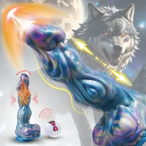 Blizzard - Thrusting Ice Wolf Dildo 9 Inches