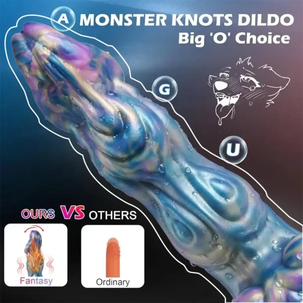 Blizzard - Thrusting Ice Wolf Dildo 9 Inches
