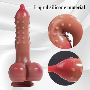Condom Shape Ribbed Dildo 8 Inches