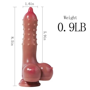 Condom Shape Ribbed Dildo 8 Inches