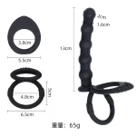 Anesidora Double Cock Ring With Anal Beads