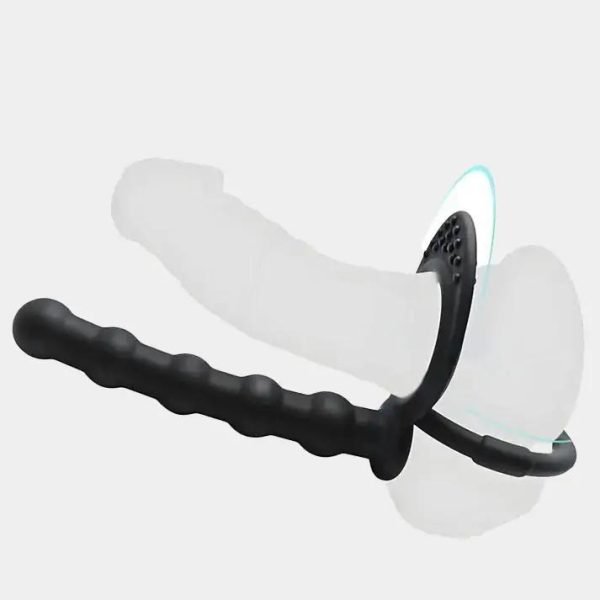 Anesidora Double Cock Ring With Anal Beads