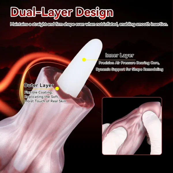 Canine Surge - Dual layer Inflatable Dildo 9 Inches