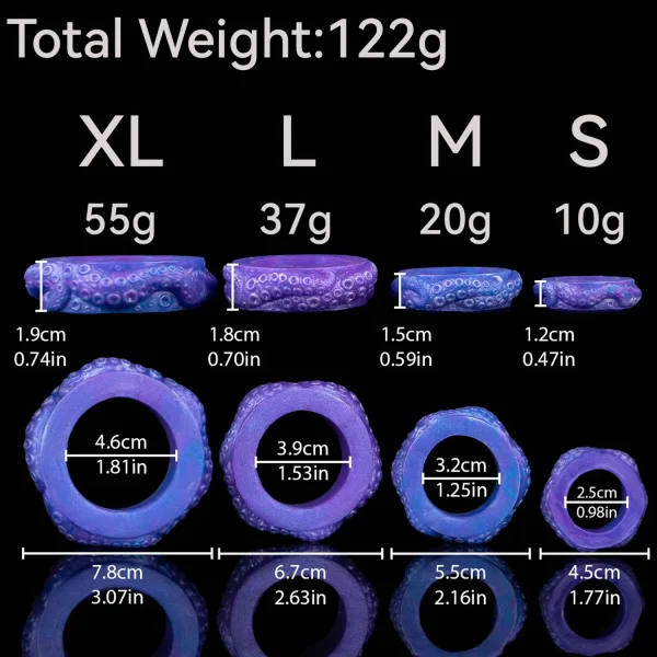 Mythic Beast -  Platinum Silicone Cock Ring Set