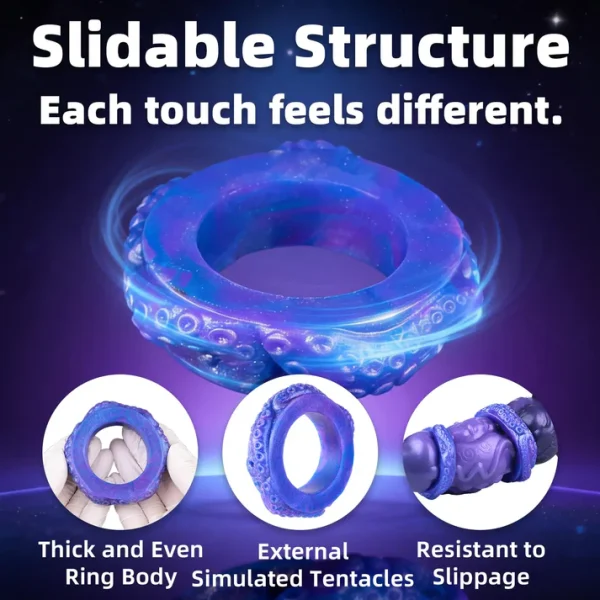 Mythic Beast -  Platinum Silicone Cock Ring Set