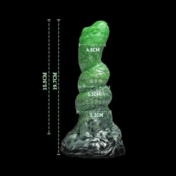 The Grinch Dildo - Spiraling Snake Design 7 Inches