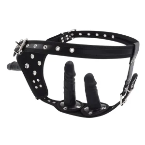 Triple Strap On Dildo - Premium Vegan Leather