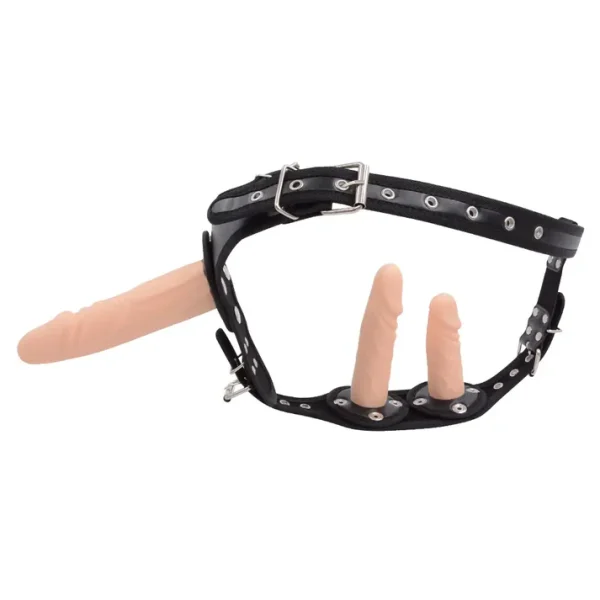 Triple Strap On Dildo - Premium Vegan Leather